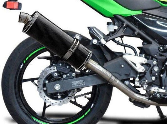 DELKEVIC Kawasaki Ninja 400 / Z400 Full Exhaust System with Stubby 14" Carbon Silencer