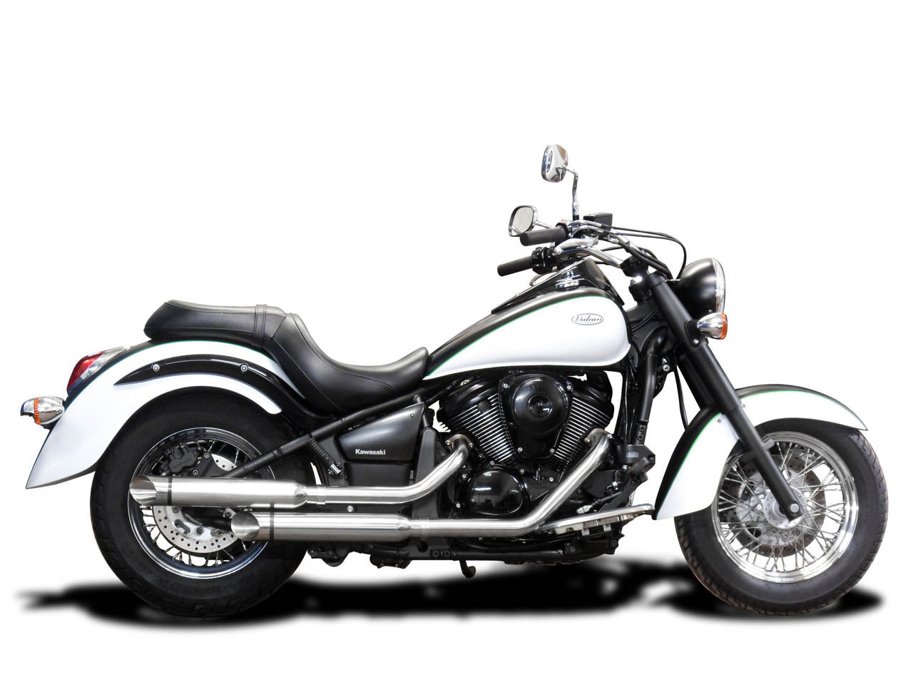 DELKEVIC Kawasaki VN900 Vulcan Full Exhaust System "Slash Cut 16"