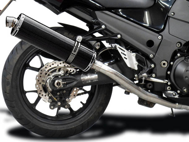 DELKEVIC Kawasaki Ninja ZX-14 (08/11) Full Exhaust System with Stubby 18" Carbon Silencers