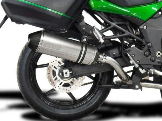 DELKEVIC Kawasaki Versys 1000 Full Exhaust System with 13.5" Titanium X-Oval Silencer