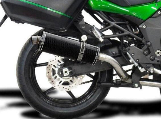 DELKEVIC Kawasaki Versys 1000 Full Exhaust System with Stubby 14" Carbon Silencer