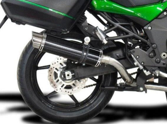 DELKEVIC Kawasaki Versys 1000 Full Exhaust System with DL10 14" Carbon Silencer